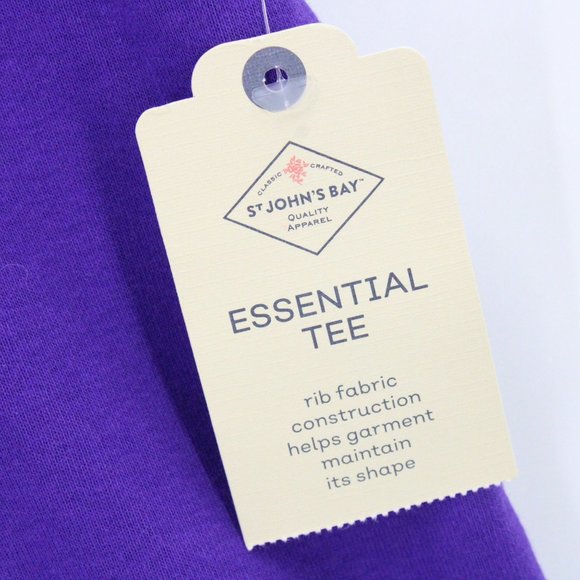 St.Johns Bay Shirt Womens Purple Short Sleeve Essential Tee Crewneck Size L NWT - Picture 5 of 9